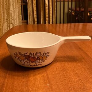 Corningware vintage Spice of Life mushroom handled veggie saucepan